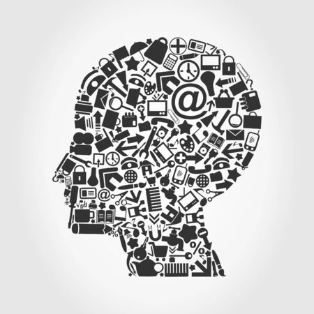 Head of the person from office  A vector illustrationのイラスト素材