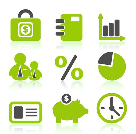 Set of icons on a theme business  A vector illustrationのイラスト素材