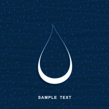 White drop of water on a blue background  A vector illustrationのイラスト素材
