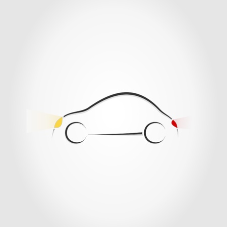 The symbolical image the car on a grey background.のイラスト素材