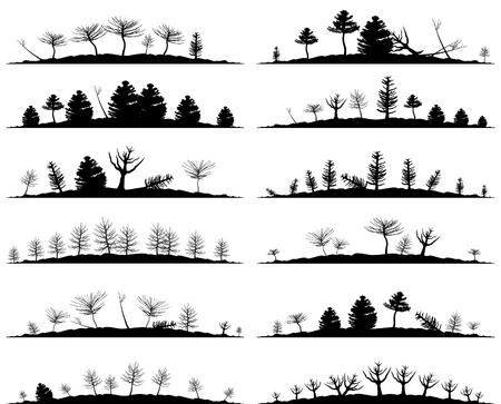 Set of landscapes of woodsのイラスト素材