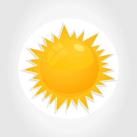 The yellow sun on a white backgroundのイラスト素材