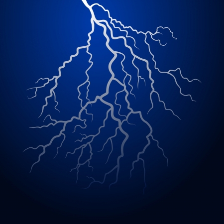 Lightning in the night sky のイラスト素材