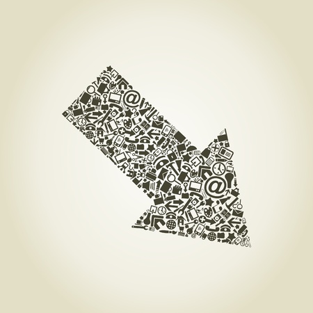 Arrow made of office subjectsのイラスト素材