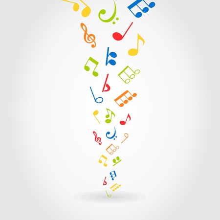 Notes on a black background  A vector illustrationのイラスト素材