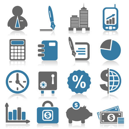 Set of icons on a theme business  A vector illustrationのイラスト素材