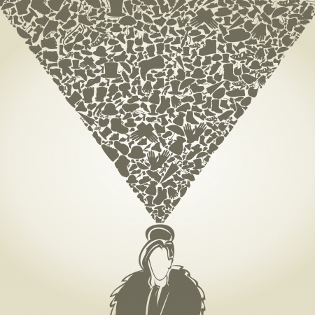 The girl thinks of clothes のイラスト素材