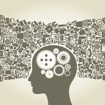 Head of the person from office  A vector illustrationのイラスト素材