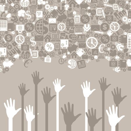 Hands to reach business for subjectsのイラスト素材