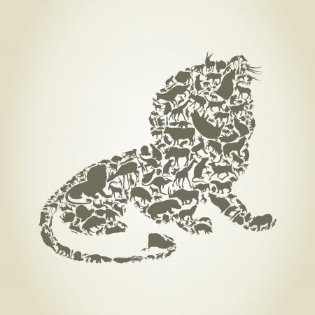 Lion collected from animalsのイラスト素材