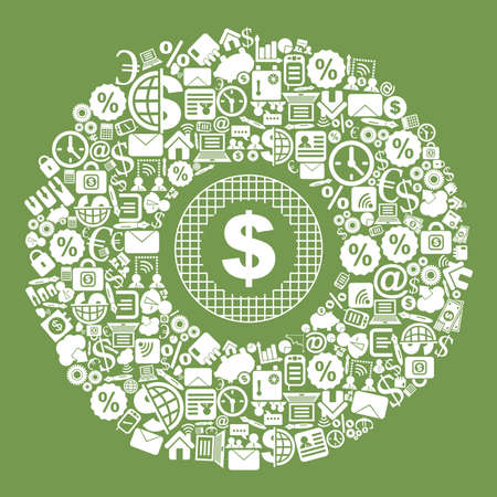 Subjects of business round dollarのイラスト素材