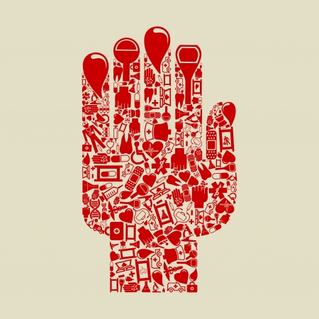Hand from medicine subjects.のイラスト素材