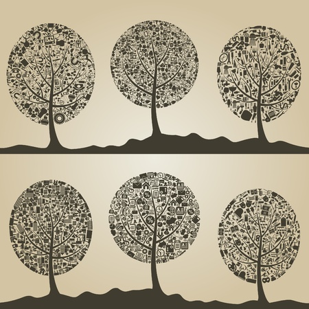 Set of trees for design のイラスト素材