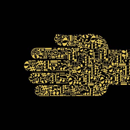 Hand made of musical notes のイラスト素材