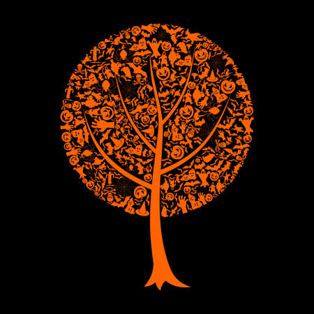 Tree made from Halloween のイラスト素材