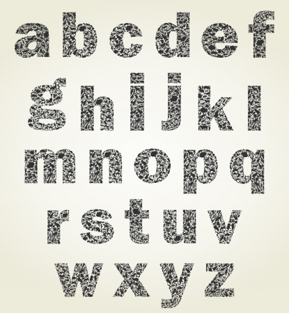 The alphabet made of animalsのイラスト素材
