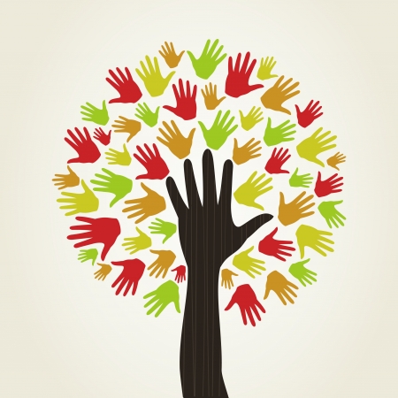 Tree in the form of a hand of the personのイラスト素材