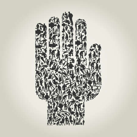 Hand made of people of workersのイラスト素材