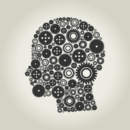 Head made of gearsのイラスト素材