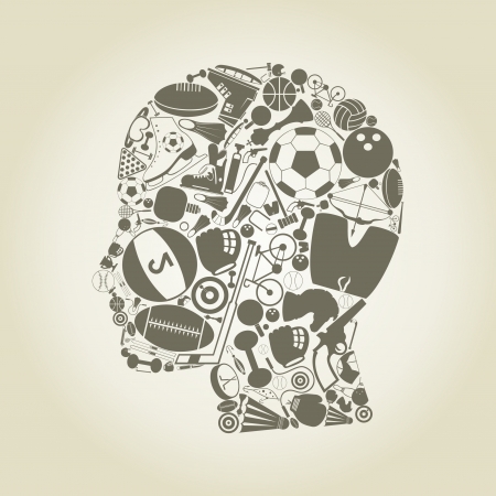 Head made of sportsのイラスト素材