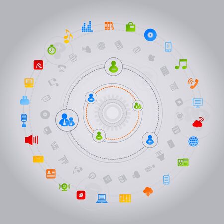 The person and business in the global world  A vector illustrationのイラスト素材
