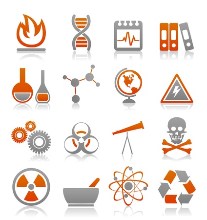 Icons on a science theme  のイラスト素材