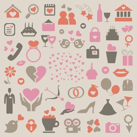 Set on a love theme. A vector illustrationのイラスト素材
