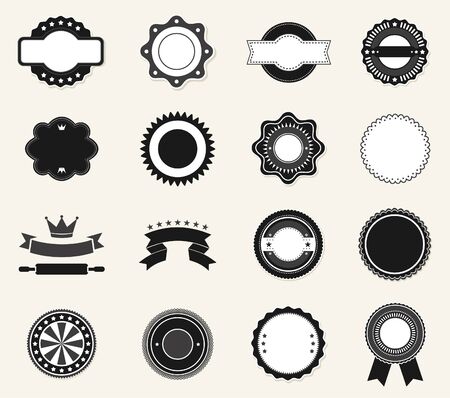 Set of stickers for labels  A vector illustrationのイラスト素材