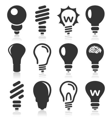 Set of icons of bulbs for design  のイラスト素材