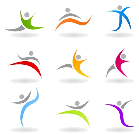 Set of icons of sportsmen of people  のイラスト素材