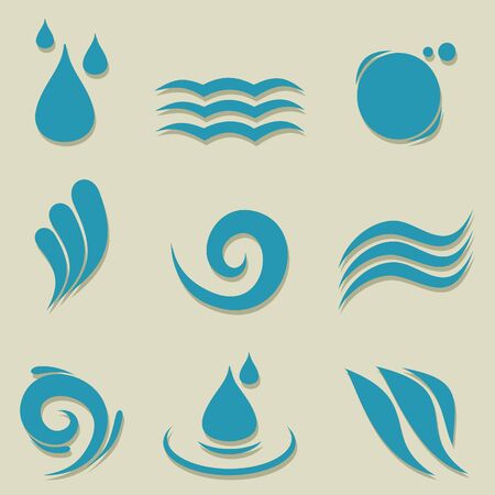 Set of icons of water for design  のイラスト素材