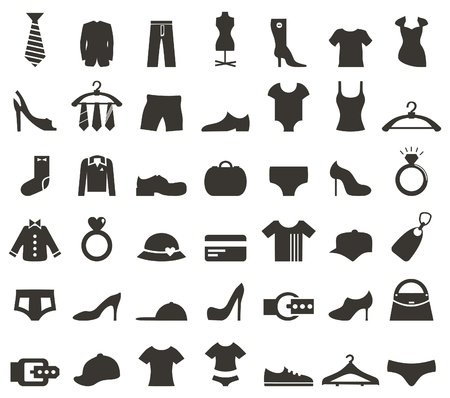 Set of icons on a theme clothes. A vector illustrationのイラスト素材
