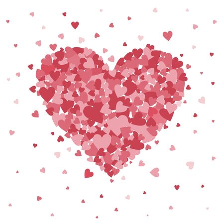 Heart collected from small hearts. A vector illustrationのイラスト素材
