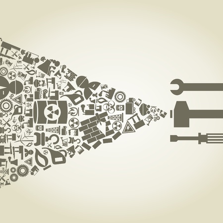 The tool create the industry  A vector illustrationのイラスト素材