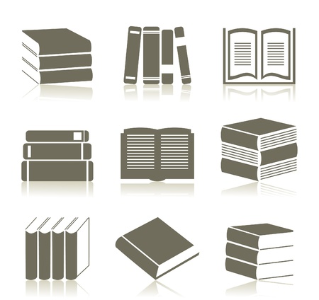 Set of icons of books   illustrationのイラスト素材