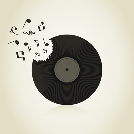 The note take off from Vinyl  のイラスト素材