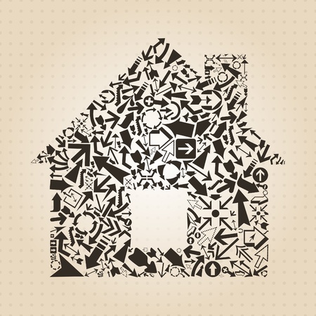 The house made an arrow. A vector illustrationのイラスト素材