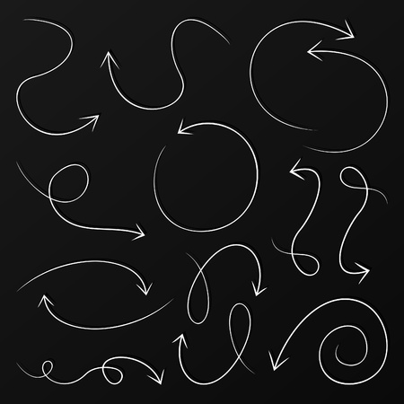 Set of arrows of sketches for web design  A vector illustrationのイラスト素材