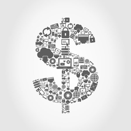 Dollar made of computer subjects.のイラスト素材