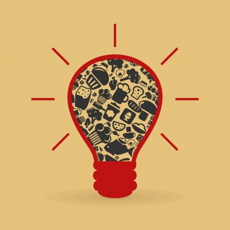 Bulb made of food subjects.のイラスト素材