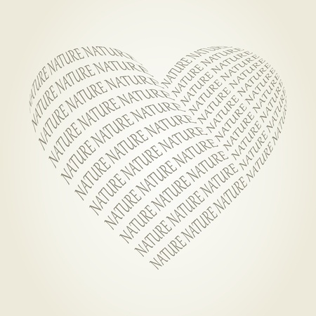Heart made of a word the nature のイラスト素材