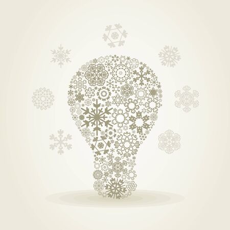 Bulb made of snowflakes のイラスト素材