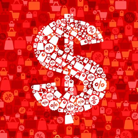 Dollar made of sales  A vector illustrationのイラスト素材