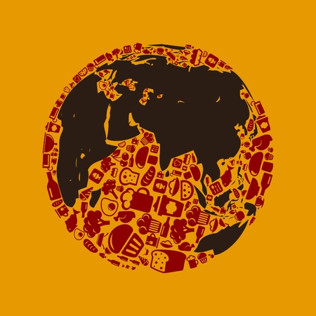 Planet made of food   illustrationのイラスト素材