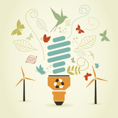 Energy savings a bulb illustrationのイラスト素材