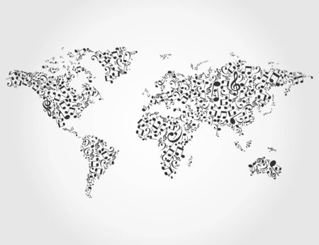 map made of notes  A vector illustrationのイラスト素材