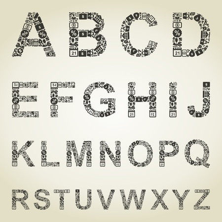 The alphabet from business of subjects. A illustrationのイラスト素材