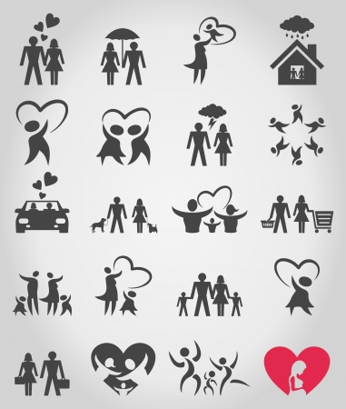 Collection of icons on a family theme  A illustrationのイラスト素材