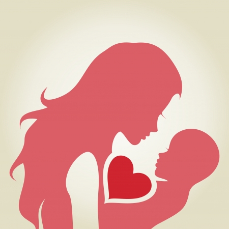 The woman loves the child  A illustrationのイラスト素材