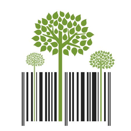 The tree grows from a code strokeのイラスト素材